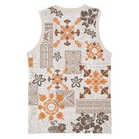 Hawaii Tapa Tribal Basketball Jersey With Hawaiian Quilt Pattern Gold LT9 - Polynesian Pride