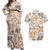 Hawaii Tapa Tribal Couples Matching Off Shoulder Maxi Dress and Hawaiian Shirt With Hawaiian Quilt Pattern Gold LT9 Gold - Polynesian Pride