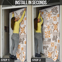 Hawaii Tapa Tribal Door Cover With Hawaiian Quilt Pattern Gold - Polynesian Pride