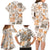 Hawaii Tapa Tribal Family Matching Long Sleeve Bodycon Dress and Hawaiian Shirt With Hawaiian Quilt Pattern Gold LT9 - Polynesian Pride