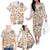 Hawaii Tapa Tribal Family Matching Off Shoulder Long Sleeve Dress and Hawaiian Shirt With Hawaiian Quilt Pattern Gold LT9 - Polynesian Pride