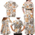 Hawaii Tapa Tribal Family Matching Off Shoulder Maxi Dress and Hawaiian Shirt With Hawaiian Quilt Pattern Gold LT9 - Polynesian Pride