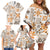 Hawaii Tapa Tribal Family Matching Off Shoulder Short Dress and Hawaiian Shirt With Hawaiian Quilt Pattern Gold LT9 - Polynesian Pride