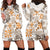 Hawaii Tapa Tribal Hoodie Dress With Hawaiian Quilt Pattern Gold LT9 - Polynesian Pride