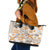 Hawaii Tapa Tribal Leather Tote Bag With Hawaiian Quilt Pattern Gold LT9 Gold - Polynesian Pride