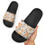 Hawaii Tapa Tribal Slide Sandals With Hawaiian Quilt Pattern Gold - Polynesian Pride