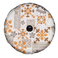 Hawaii Tapa Tribal Spare Tire Cover With Hawaiian Quilt Pattern Gold LT9 - Polynesian Pride