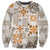 Hawaii Tapa Tribal Sweatshirt With Hawaiian Quilt Pattern Gold LT9 Unisex Gold - Polynesian Pride