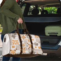 Hawaii Tapa Tribal Travel Bag With Hawaiian Quilt Pattern Gold - Polynesian Pride