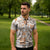 Hawaii Tapa Tribal Zipper Polo Shirt With Hawaiian Quilt Pattern Gold - Polynesian Pride