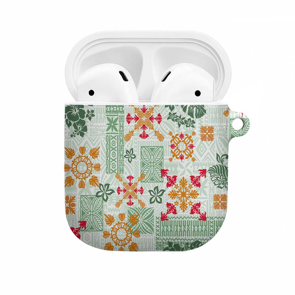 Hawaii Tapa Tribal AirPods Case With Hawaiian Quilt Pattern Green - Polynesian Pride