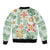 Hawaii Tapa Tribal Bomber Jacket With Hawaiian Quilt Pattern Green LT9 - Polynesian Pride