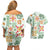 Hawaii Tapa Tribal Couples Matching Off Shoulder Short Dress and Hawaiian Shirt With Hawaiian Quilt Pattern Green LT9 - Polynesian Pride