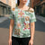 Hawaii Tapa Tribal Cross Shoulder Shirt With Hawaiian Quilt Pattern Green - Polynesian Pride