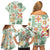 Hawaii Tapa Tribal Family Matching Off Shoulder Short Dress and Hawaiian Shirt With Hawaiian Quilt Pattern Green LT9 - Polynesian Pride