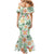 Hawaii Tapa Tribal Mermaid Dress With Hawaiian Quilt Pattern Green LT9 - Polynesian Pride