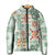 Hawaii Tapa Tribal Padded Jacket With Hawaiian Quilt Pattern Green - Polynesian Pride