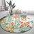 Hawaii Tapa Tribal Round Carpet With Hawaiian Quilt Pattern Green LT9 - Polynesian Pride