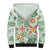 Hawaii Tapa Tribal Sherpa Hoodie With Hawaiian Quilt Pattern Green LT9 - Polynesian Pride