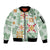 Hawaii Tapa Tribal Sleeve Zip Bomber Jacket With Hawaiian Quilt Pattern Green LT9 Unisex Green - Polynesian Pride