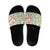 Hawaii Tapa Tribal Slide Sandals With Hawaiian Quilt Pattern Green - Polynesian Pride