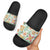 Hawaii Tapa Tribal Slide Sandals With Hawaiian Quilt Pattern Green - Polynesian Pride