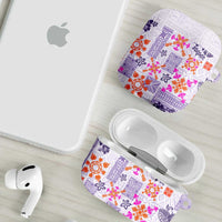 Hawaii Tapa Tribal AirPods Case With Hawaiian Quilt Pattern Violet - Polynesian Pride