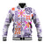 Hawaii Tapa Tribal Baseball Jacket With Hawaiian Quilt Pattern Violet LT9 Unisex Violet - Polynesian Pride