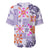 Hawaii Tapa Tribal Baseball Jersey With Hawaiian Quilt Pattern Violet LT9 - Polynesian Pride