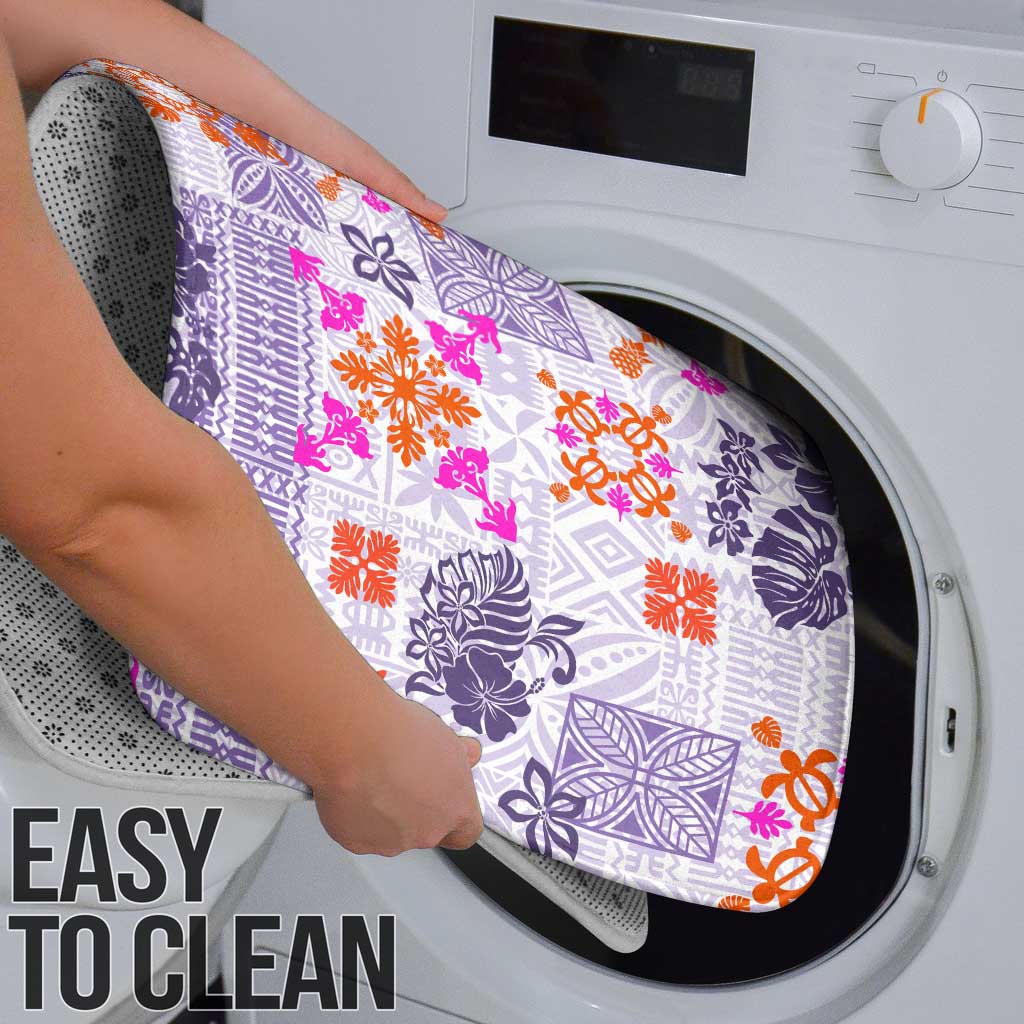 Hawaii Tapa Tribal Bathroom Set With Hawaiian Quilt Pattern Violet - Polynesian Pride