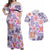 Hawaii Tapa Tribal Couples Matching Off Shoulder Maxi Dress and Hawaiian Shirt With Hawaiian Quilt Pattern Violet LT9 Violet - Polynesian Pride