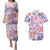 Hawaii Tapa Tribal Couples Matching Puletasi Dress and Hawaiian Shirt With Hawaiian Quilt Pattern Violet LT9 Violet - Polynesian Pride