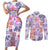 Hawaii Tapa Tribal Couples Matching Short Sleeve Bodycon Dress and Long Sleeve Button Shirt With Hawaiian Quilt Pattern Violet LT9 Violet - Polynesian Pride