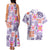 Hawaii Tapa Tribal Couples Matching Tank Maxi Dress and Hawaiian Shirt With Hawaiian Quilt Pattern Violet LT9 - Polynesian Pride