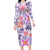 Hawaii Tapa Tribal Family Matching Long Sleeve Bodycon Dress and Hawaiian Shirt With Hawaiian Quilt Pattern Violet LT9 Mom's Dress Violet - Polynesian Pride