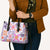 Hawaii Tapa Tribal Leather Bag With Hawaiian Quilt Pattern Violet - Polynesian Pride