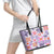 Hawaii Tapa Tribal Leather Tote Bag With Hawaiian Quilt Pattern Violet LT9 - Polynesian Pride