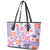 Hawaii Tapa Tribal Leather Tote Bag With Hawaiian Quilt Pattern Violet LT9 - Polynesian Pride