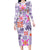 Hawaii Tapa Tribal Long Sleeve Bodycon Dress With Hawaiian Quilt Pattern Violet LT9 Long Dress Violet - Polynesian Pride