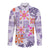 Hawaii Tapa Tribal Long Sleeve Button Shirt With Hawaiian Quilt Pattern Violet LT9 Unisex Violet - Polynesian Pride