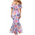 Hawaii Tapa Tribal Mermaid Dress With Hawaiian Quilt Pattern Violet LT9 - Polynesian Pride