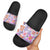 Hawaii Tapa Tribal Slide Sandals With Hawaiian Quilt Pattern Violet - Polynesian Pride