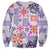 Hawaii Tapa Tribal Sweatshirt With Hawaiian Quilt Pattern Violet LT9 - Polynesian Pride