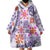 Hawaii Tapa Tribal Wearable Blanket Hoodie With Hawaiian Quilt Pattern Violet LT9 - Polynesian Pride