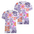 Hawaii Tapa Tribal Women V Neck T Shirt With Hawaiian Quilt Pattern Violet LT9 - Polynesian Pride