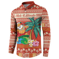 Hawaii Mele Kalikimaka Button Sweatshirt Surfing Santa Funny Christmas LT9 - Polynesian Pride