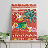 Hawaii Mele Kalikimaka Canvas Wall Art Surfing Santa Funny Christmas LT9 - Polynesian Pride