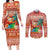 Hawaii Mele Kalikimaka Couples Matching Long Sleeve Bodycon Dress and Long Sleeve Button Shirt Surfing Santa Funny Christmas