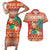 Hawaii Mele Kalikimaka Couples Matching Short Sleeve Bodycon Dress and Hawaiian Shirt Surfing Santa Funny Christmas