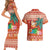 Hawaii Mele Kalikimaka Couples Matching Short Sleeve Bodycon Dress and Hawaiian Shirt Surfing Santa Funny Christmas